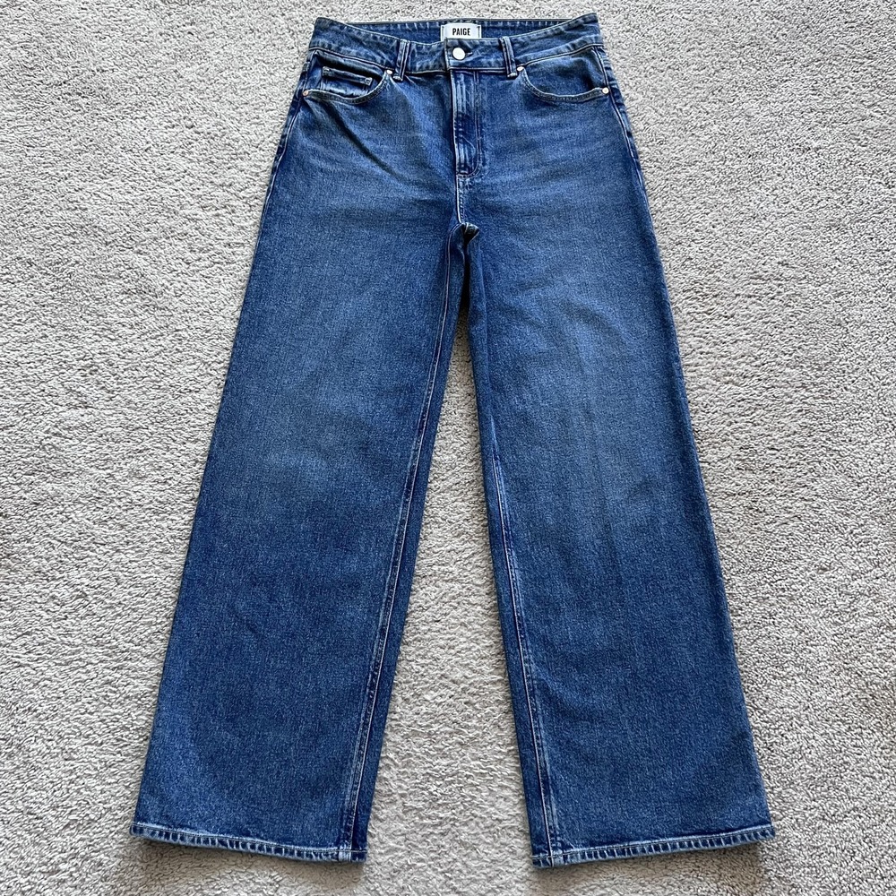 Paige Sasha Moonchild High Rise Wide Leg Jeans Womens 29 Blue Denim Stretch